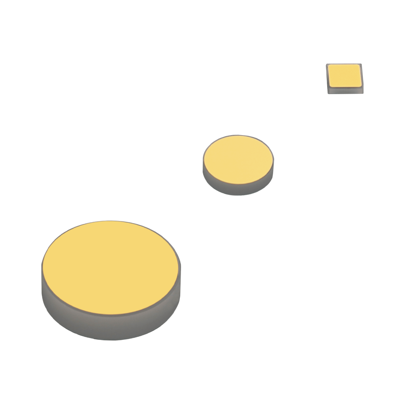 金属膜平面反射镜，材料：Borofloat 33，带二氧化硅保护层金膜G1：650 nm-20.0 μm